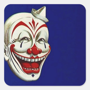 Sticker Carré Expression heureuse d'amusement de maquillage de