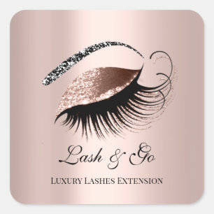 Sticker Carré Extension rose Gold Diamond Maquillage Artist Lash