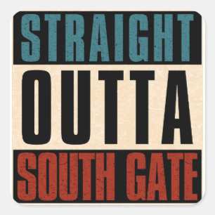 Sticker Carré Extérieur droit Sud Gate Californie CA