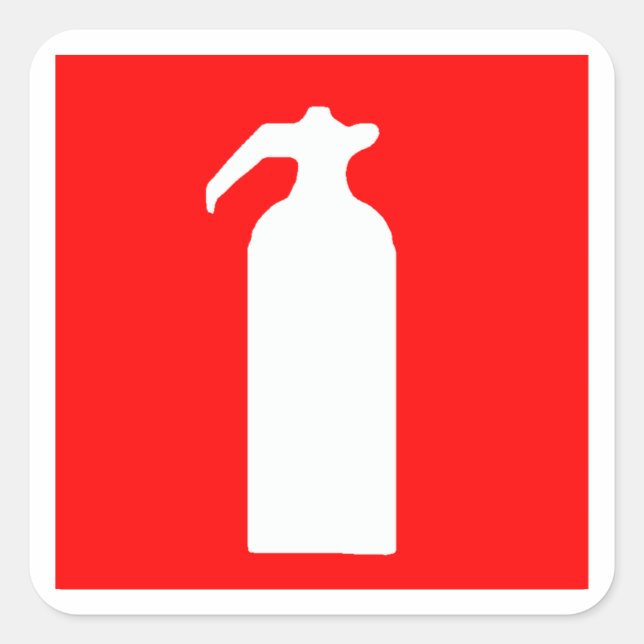 Sticker Carré extinguidor de fuego - extintor de incendios (Devant)