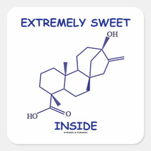 Sticker Carré Extrêmement doux à l'intérieur (Steviole Molecule)
