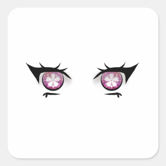 Sticker Carré Eyes Girl Drawing (Devant)