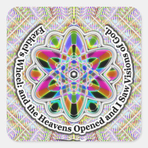 Sticker Carré Ezekiel's Wheel : Visions of God
