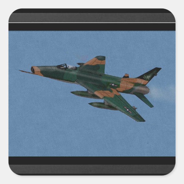 Sticker Carré F100 Super Saber Vietnam vétéran de la guerre (Devant)