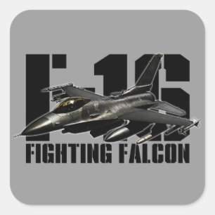 Sticker Carré F-16 Faucon combattant