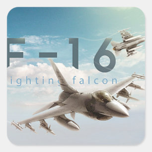 Sticker Carré F-16 Faucon combattant