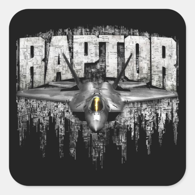 STICKER CARRÉ F-22 RAPTEUR (Devant)