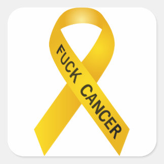 Sticker Carré F Cancer Ribbon