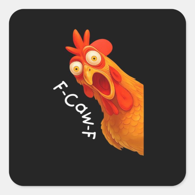 Sticker Carré F-Caw-F Chicken Essential Classic Retro (Devant)