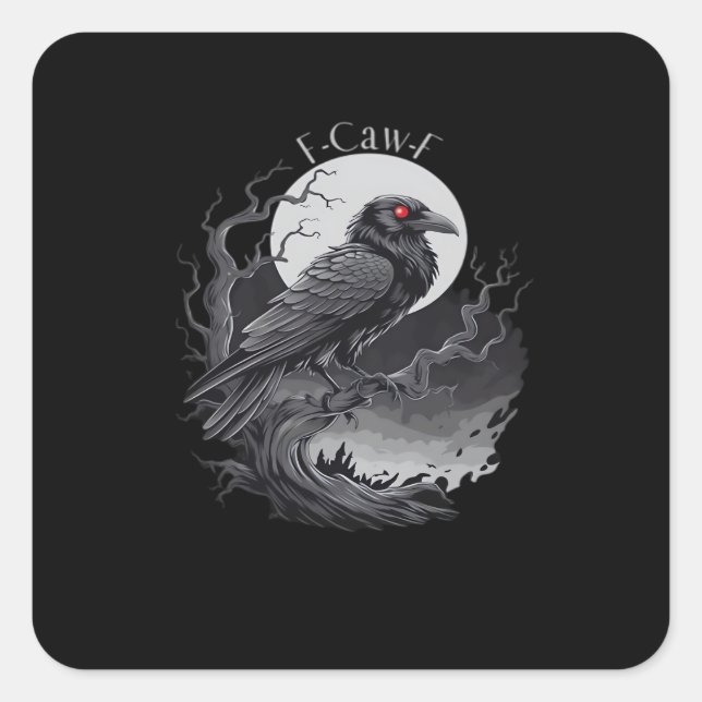 Sticker Carré F-Caw-F Classic Minimal Clean (Devant)