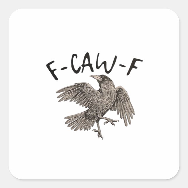 Sticker Carré F-Caw-F Classique Esthétique Décontracté (Devant)