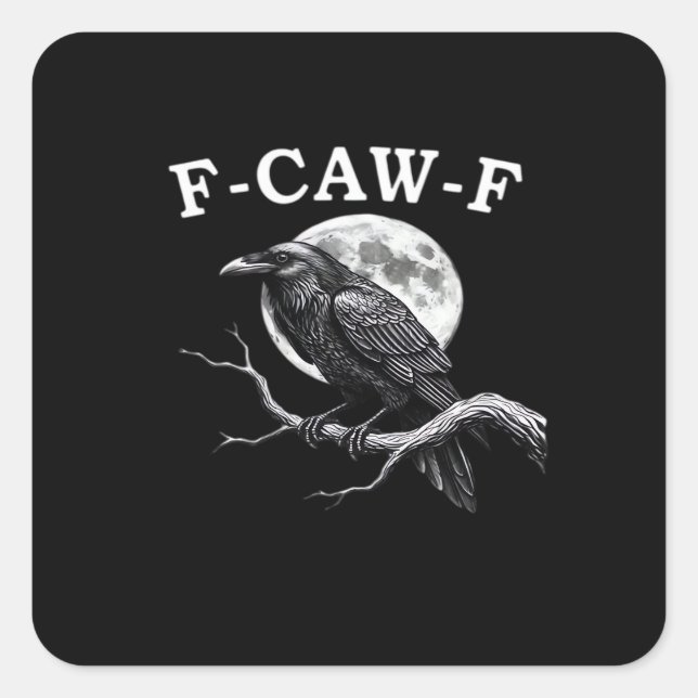Sticker Carré F-Caw-F Corbeau Drôle Corbeau F-Caw-F Équipement S (Devant)