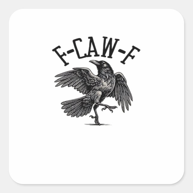 Sticker Carré F Caw F Crow Creative Casual (Devant)