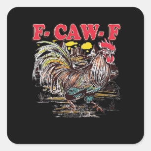 Sticker Carré F-Caw-F Hei Hei Moana Coq Classique Drôle Graphiqu