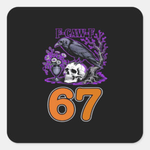 Sticker Carré F-Caw-F Poulet Halloween Classique Drôle Tendance