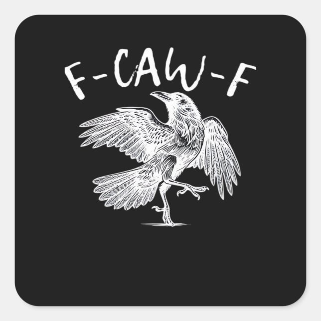 Sticker Carré F-Caw-F Raven Vintage Graphic (Devant)