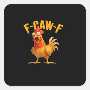 Sticker Carré F-Caw-F Rétro Classique