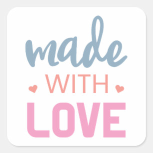 Sticker Carré Fabriqué avec amour