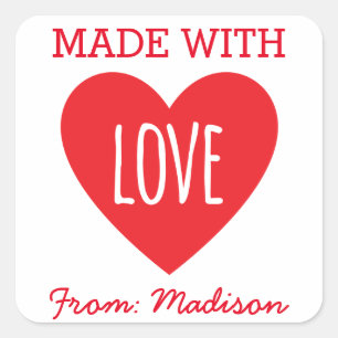 Sticker Carré Fabriqué avec amour