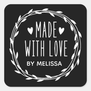 Sticker Carré Fabriqué Avec Une Couronne D'Amour