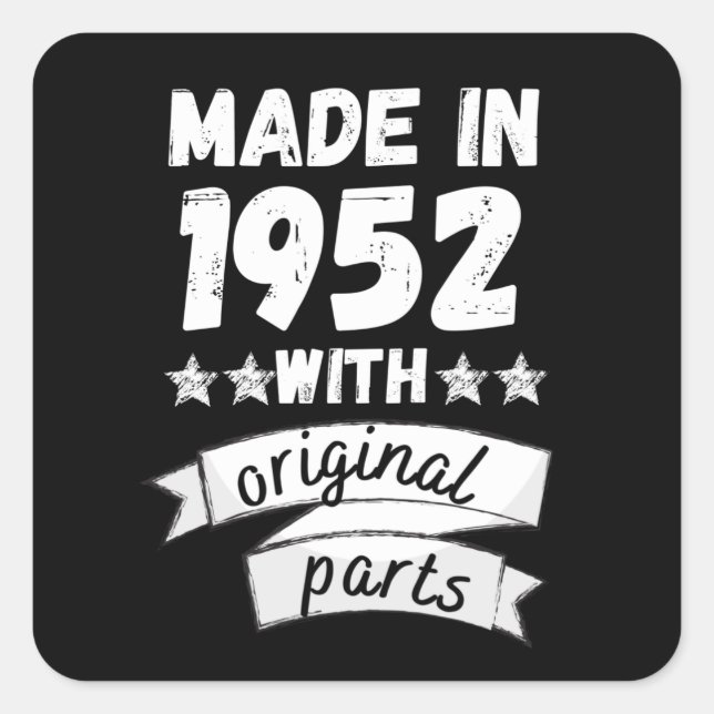 Sticker Carré fabriqués en 1952 avec pièces d'origine, (Devant)