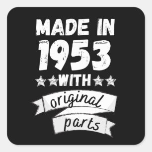 Sticker Carré fabriqués en 1953 avec des pièces d'origine,