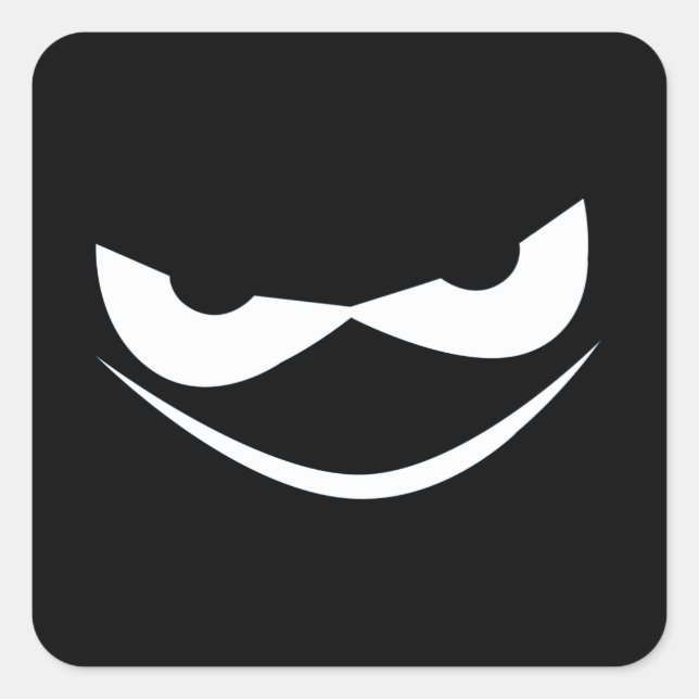 Sticker Carré Face Citrouille effrayante (Devant)