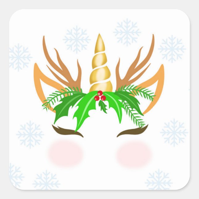 Sticker Carré Face de Noël (Devant)