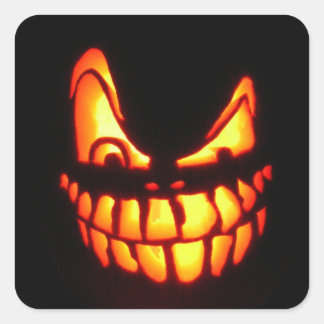 Sticker Carré face d'halloween