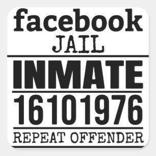 Sticker Carré Facebook Prisonnier récidiviste