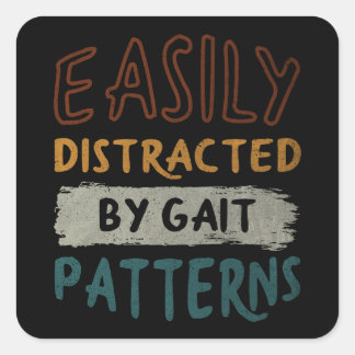 Sticker Carré Facilement Distrait Par Les Motifs Gait - Funny Re