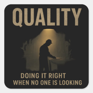Sticker Carré Faire les choses correctement - Motivation de l'in