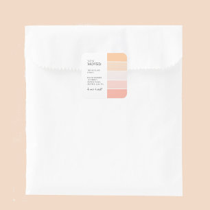 Sticker Carré Faire-part de déplacement de la pêche rose rose