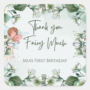 Sticker Carré Fairy First Enchanted 1er Merci Fairy Beaucoup