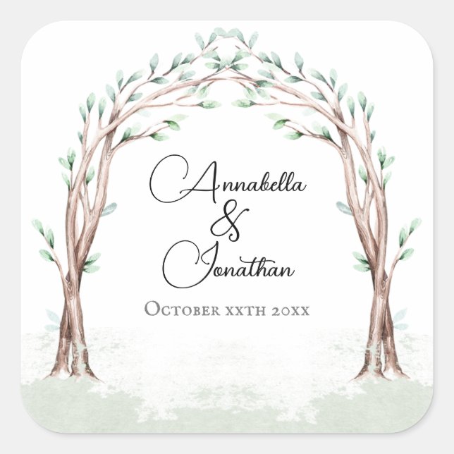 Sticker Carré Fairytale Entrée du Mariage forestier (Devant)