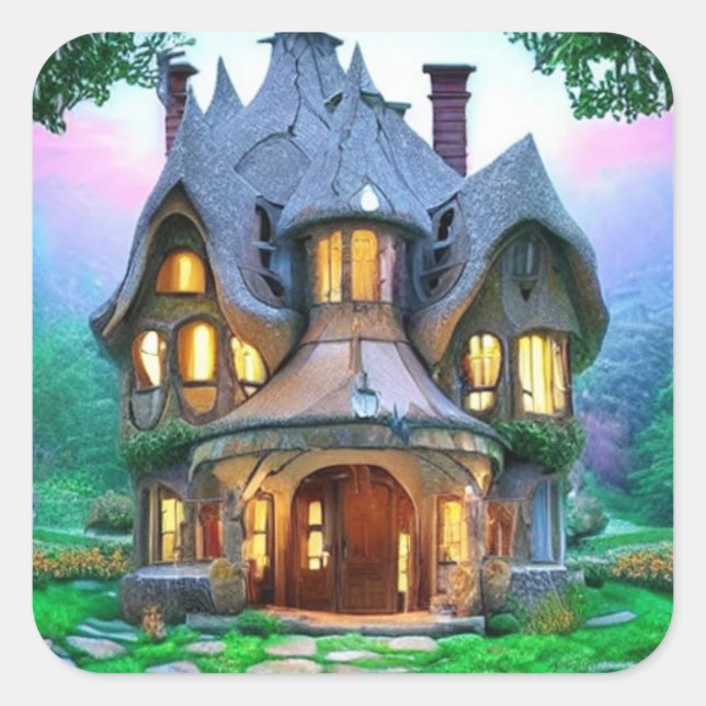 Sticker Carré Fairytale House (Devant)