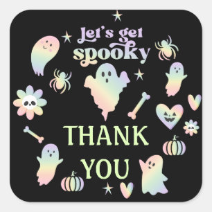 Sticker Carré Faisons peur, soirée Halloween 