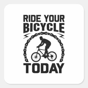 Sticker Carré Faites le tour de votre vélo aujourd'hui-vélo amus