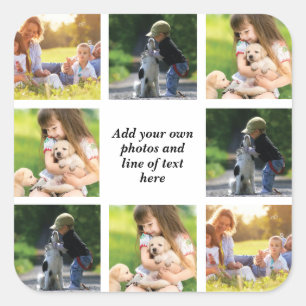 Sticker Carré Faites votre propre collage photo et texte