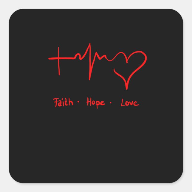 Sticker Carré Faith Hope Love (Devant)