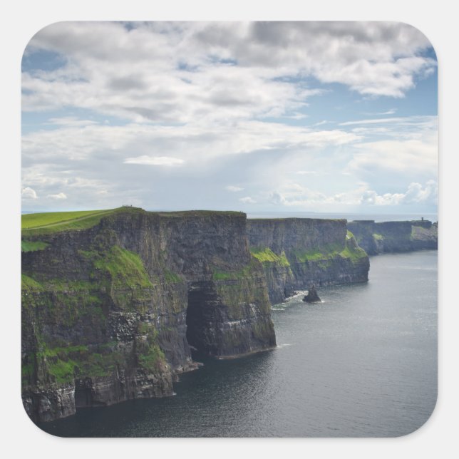Sticker Carré Falaises de Moher dans l'autocollant de l'Irlande (Devant)