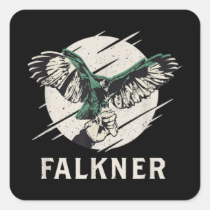 Sticker Carré Falkner I Falconry Chasse Oiseau de proie Chasse