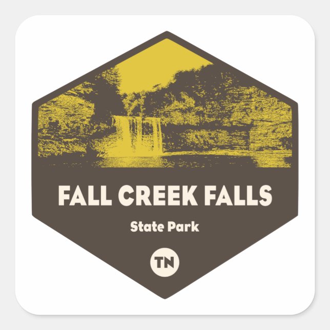 Sticker Carré Fall Creek Falls State Park, Tennessee (Devant)