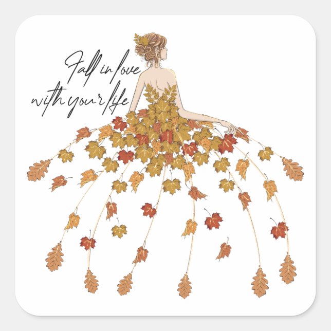 Sticker Carré Fall in Love with Your Life  (Devant)