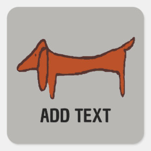 Sticker Carré Fameux Dachshund Abstrait