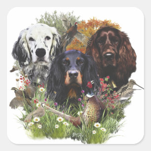 Sticker Carré Famille Setters
