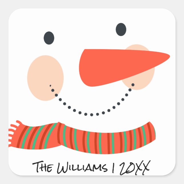 Sticker Carré Family monogram Christmas Day|Snowman (Devant)