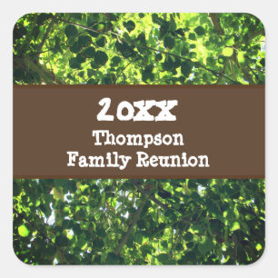Sticker Carré Family Reunion Green Feuilles Extérieur Pique-niqu