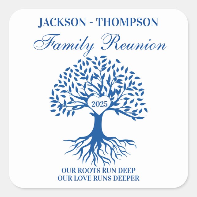 Sticker Carré Family reunion tree (Devant)