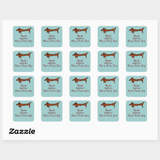 Sticker Carré Famous Abstract Dachshund